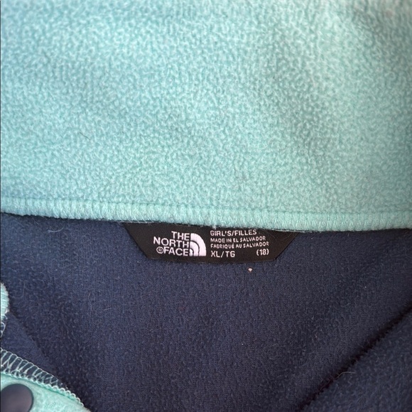 The North Face Girl’s Kids' Pink and Blue Fleece Pullover Sweatshirt Size XL - Picture 3 of 8